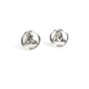 : Celtic Knot Earrings   Sterling Silver Irish Celtic Cut out Trinity 