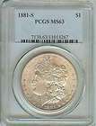 1881 S Morgan US 90% Silver Dollar $1 BU Uncirculated Certified Toned 