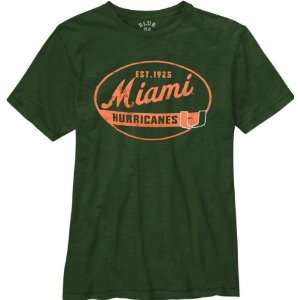  Miami Hurricanes Forest Green Whiffle Dyed Slub Knit T 