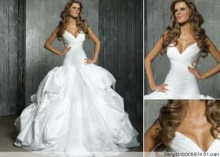 New Stunning white/ivory wedding dress custom size 6 8 10 12 14 16 18 