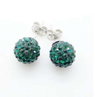   Silver jewelry cheap wholesale crystal beads Shamballa earrings  