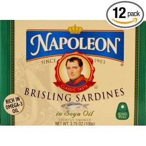Napoleon Sardines in oil, 3.75 Ounce Tin (Pack of 12)  