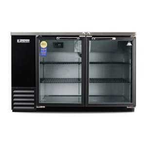   Glass Door Refrigerated Back Bar Cooler   Black Finish Appliances