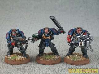 25mm Warhammer 40K WDS painted Crimson Fist Scout Squad y43  