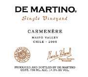 De Martino Single Vineyard Carmenere 2005 