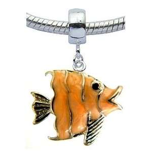  Lovely 3D Silver plated Fish charm   fits pandora & troll 