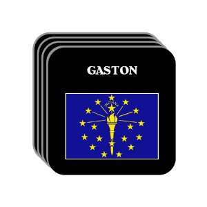 US State Flag   GASTON, Indiana (IN) Set of 4 Mini Mousepad Coasters