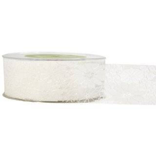 May Arts 1 1/2 Inch Wide Ribbon, Ivory Lace