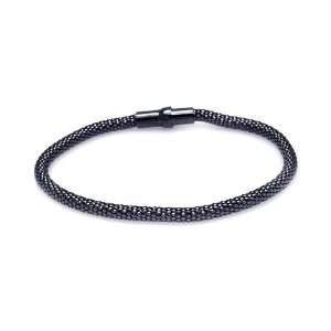   Bracelets Black Rhodium Snake Scale Magnet Lock Bracelet 7.5 Inches