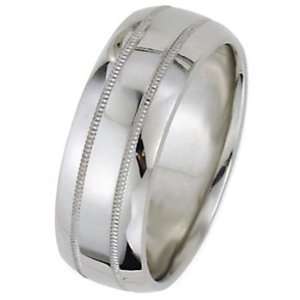 Wedding Bands; Platinum Men`s and Women`s Dome Park Ave Wedding Bands 
