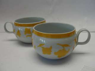 BLOCK CHINA   GINGER Pattern   TEA CUPS ( 2 )  