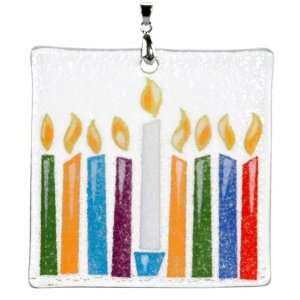   : Peggy Karr Glass Candle Menorah Art Glass Ornament: Home & Kitchen