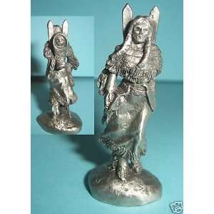   Hudson Pewter   Squaw and Papoose from Indian Village 