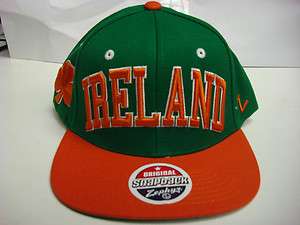   Irish Zephyr Flat Brim Snapback Cap Green Super Star Hat  