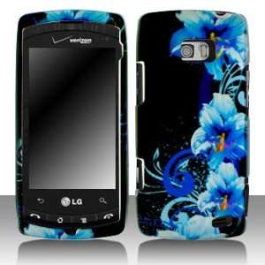  LG VS740 Ally US740 Apex Blue Flower Case Cover Protector 
