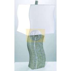  Retro Waav Table Lamp in Silver Base and White Fabric Shade 
