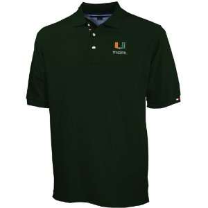 Tommy Hilfiger Miami Hurricanes Green Pique Polo:  Sports 