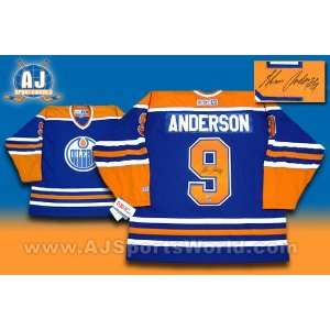   ANDERSON Edmonton Oilers SIGNED Retro Hockey JERSEY: Sports & Outdoors