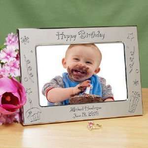  Engraved Happy Birthday Silver Picture Frame: Everything 