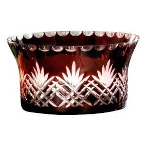  Essex Collection Red Flared Encased Glass Bowl