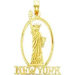  14K Gold New York & Statue of Liberty Charm Jewelry