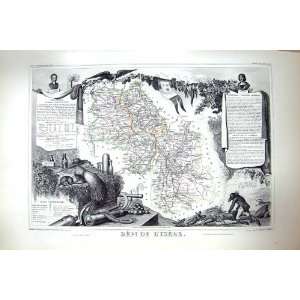  French Antique Map C1845 De LIsere France Grenoble 