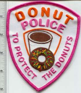 Donut Police Novelty Patch   To Protect the Donuts  