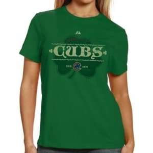 Womens Chicago Cubs Kelly Green Irish Baseball Tshirt  