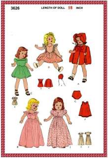 3626 doll pattern Shirley Temple Composition Dolls 18  