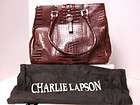 008) Charlie Lapson Mahogony Tote w/ Silver Embellishments   Includes 