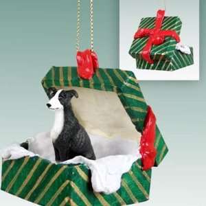    Greyhound Green Gift Box Dog Ornament   Black: Home & Kitchen