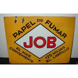  Job Porcelain Enamel Cigarette Paper Spanish Sign: Patio 