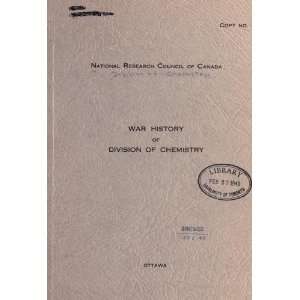    National Research Council Canada. Division Of Chemistry Books