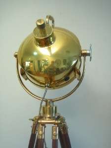1940S FRANCIS NAVAL BRASS SEARCH LIGHT ATLAS TRIPOD LAMP vintage 