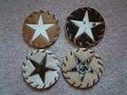 Western Southwest Cowboy Leather Cowhide Placemat Star Coaster Set
