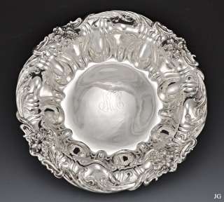 Gorgeous Sterling Meriden Brittania Bowl Art Nouveau Chased Floral 