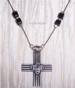 Silpada Sterling Silver Black Onyx Cross Necklace N1177  
