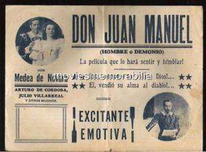 DON JUAN MANUEL, MEDEA DE NOVARA MOVIE HERALD 1940  
