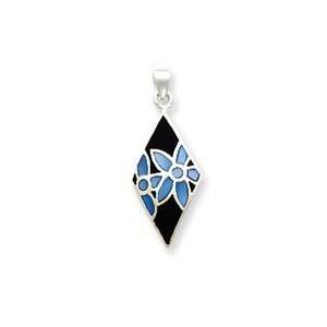  Sterling Silver Multi Color Shell Inlay Pendant Jewelry