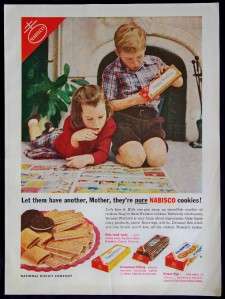 1953 Pure Nabisco Cookies Sugar Wafers Magazine Ad  