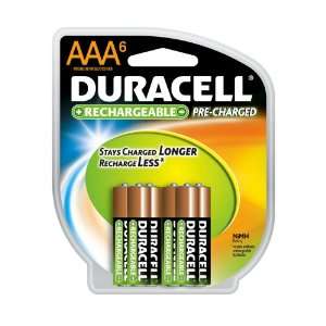  Duracell Pre Charged Rechargeable Nimh AAA Batteries, 6 Pack 