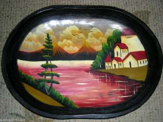 vintage Mexican wood Batea trays Wall Decor Plate  