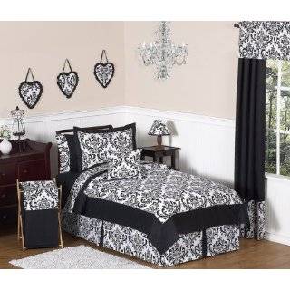 Black and White Isabella Childrens and Teen Bedding 3 pc Full / Queen 