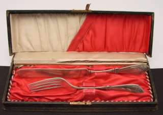 1800 Youth Set of Knife Fork w/ original box Antique  