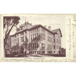   Vintage Postcard High School Jacksonville Illinois: Everything Else