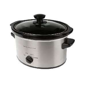   Stainless Steel 2.5Q Oval Slow Cooker:  Kitchen & Dining