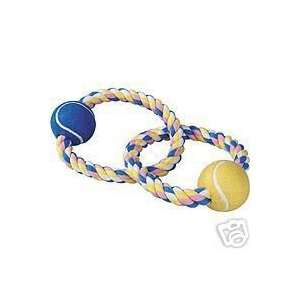   Pastel Rope Dog Toy 14 Inch with 2 Tennis Balls