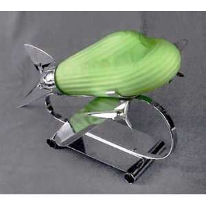    Retro Green Glass Airplane Lamp on Chrome Stand: Home Improvement