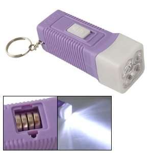 Amico White Purple Plastic Shell 4 LEDs 80 Lumens Mini Flashlight Hand 