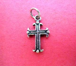 Cross Sterling Silver Charm/Pendant 2 Sided 11/16 in.  